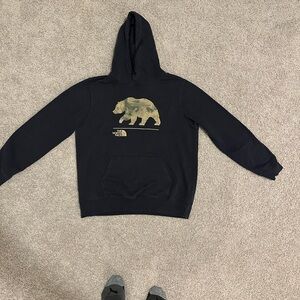 North face hoodie - large navy blue